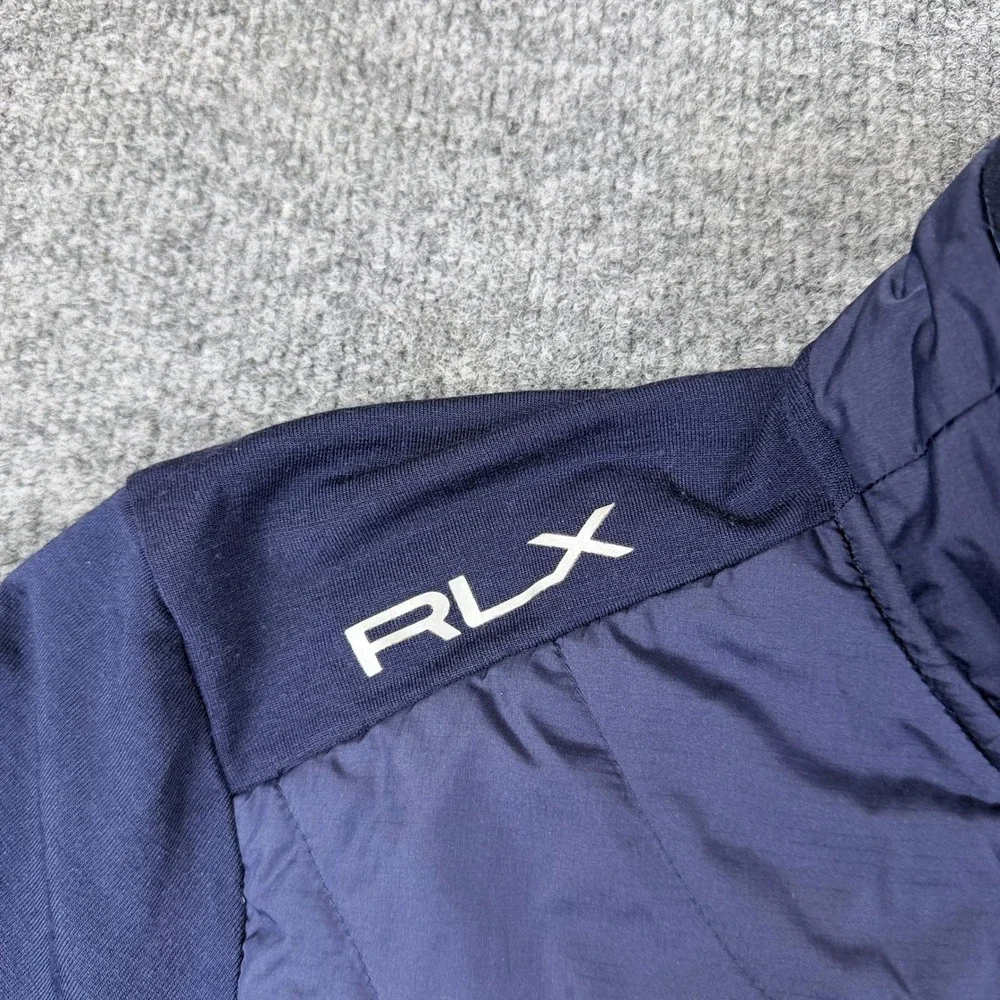 RLX Ralph Lauren Hybrid Wool Full Zip Jacket Mens M Blue Olympic Club Golf